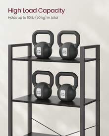 5-Tier Bookshelf, Bookcase, Shelving Unit, For Office, Study, Living Room, Bedroom, 30 X 66 X 153 Cm, Industrial, Ebony Black And Ink Black - Black - View 6