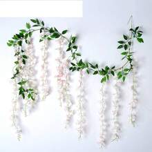 1PC Wisteria Hanging Flowers 70.87in Artificial Wisteria Vine Silk Wisteria Flowers Garland For Wedding Arch Party Garden Home Decor Wall Decor Easter Gift - Pink - View 16