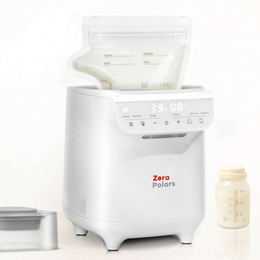 Baby bottle warmer, 8-in-1 breast milk bottle warmer, with functions for low-temperature storage, defrosting, heating, keeping warm, and timer. Suitable for all types of bottles, an essential for newborns. - Blanco - Ver 1