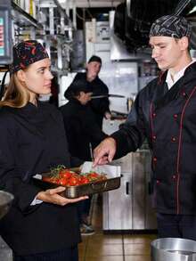 1 pieza Gorro de chef ajustable, diseño de calavera, material de poliéster negro, cierre a presión, ligero y elástico, adecuado para restaurantes y cocina - Multicolor - Ver 6