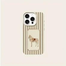 Una funda para teléfono con patrones de rayas retro en melocotón, beige y blanco marfil, una funda de protección creativa personalizada, elegante y sencilla, a prueba de golpes, anti-caída, resistente a las manchas y duradera, adecuada para  17/17 Pro/17 Pro Max/17 Air/ 16/16 Pro/16 Pro Max/16 Plus/ 15/15 Pro Max/15 Pro/15 Plus/ 14/14 Pro/14 Plus/14 Pro Max/ 13/13 Pro/13 Pro Max/12/12 Pro/12 Pro Max/11/11 Pro/11 Pro Max/XR/X/XS/XS Max. Es el regalo de cumpleaños perfecto para novias, novios, esposos, esposas, amigos o para uno mismo, innovador y a la moda, adecuado tanto para hombres como para mujeres.Estilo INS Protege la Personalidad Cubierta Moda Imagen Minimalista Linda Diseño - Concepto de Alta Estética Otoñal Regalo de Cumpleaños Regalo de Festival - Blanco 1668 - Ver 7