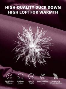 CAMEL CROWN 女士轻便可收纳羽绒服，带帽绗缝冬装外套，前口袋