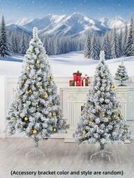 MEHELANY 1個 白雪の結晶クリスマスツリー、人工クリスマスパインツリー プラスチック製人工ツリー、クリスマスモミの木 白い偽物の人工植物ホリデー装飾、スタンド付き 簡単組立 室内外装飾用、フロッキーグリーン、デスクトップ、パーティー、ウェディングの装飾に、クリスマスプレゼント 新年パーティー装飾(45cm/90cm/120cm/150cm/180cm)