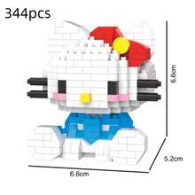 小颗粒可爱猫咪动物积木套装，卡通人物积木套装 - 耐用、可收藏、完美生日礼物、室内装饰、家居装饰、可爱积木卡哇伊卡通积木拼装玩具生日拼图娃娃礼物装饰小挂件 - 彩色 - 查看 12
