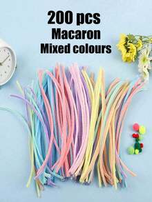 51/100/200/400根彩色雪尼尔绒条超值装，60色柔软蓬松的管道清洁刷，适用于DIY手工、插花和学校项目，30厘米优质金属丝，适用于美术课、装饰和礼品包装