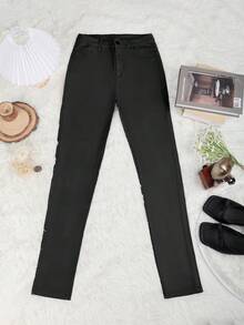 Apperloth A 高腰恆溫內襯PU緊身九分褲