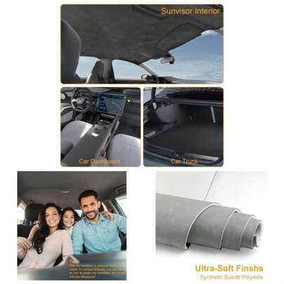 Auto Suede Headliner Fabric Material With Foam Backing, 36 Inch L* 60 Inch Automotive Interior Roof Upholstery Fabric Car Truck SUV RV Boat, Home Repair