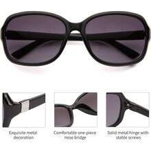 Avenue Paquete de 2 Gafas de Sol Clásicas Vintage para Mujeres y Hombres, Gafas de Sol de Moda con Protección - Negro/Marrón - Ver 10