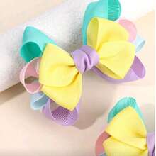 2 Pieces Candy Color Bow Clips For Little Girls, Hair Accessories For Kids And Teens, Suitable For Everyday Wear - 彩色 - 查看 3