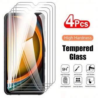 4pcs Tempered Glass Screen Protector For XCover 7 6 Pro 5 - High Definition, Scratch-Resistant, Easy Installation, Transparent Protective Film For Galaxy X Cover 7 5 6 Pr