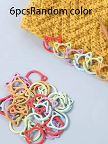 20/15/10/6/1pc Whimsical Cat Ear Shaped Stitch Markers - Colorful Metal Locking Craft Rings With Easy-To-Use Design For Knitting, Crochet, And Sewing Projects - DIY Craft Accessories For Organized Crafting Experience - Multicolor - View 15