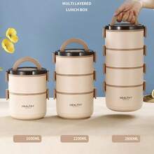 2.8L Portable Insulated Lunch Container Set For Adult, 4-Tier Stackable Stainless Steel Bento Box For Hot Food,  Thermal Food Container,Large Capacity Bento Lunch Box,304 Stainless Steel - 4 tầng - Xem 4