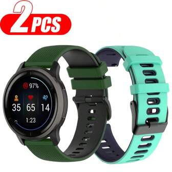 2条装男女运动硅胶表带，兼容三星、华为、Amazfit手表，简约运动表带，通用尺寸20mm/22mm，智能手表替换腕带，时尚智能手表表带，兼容三星Galaxy Watch 7/6/5/4（40mm/44mm），手链表带配件