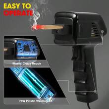 2 In 1 Plastic Crack Repair Kit – Portable Welding Machine With 500 Hot Staples & 40 Welding Rods (Car Bumper Compatible) - Black - View 1