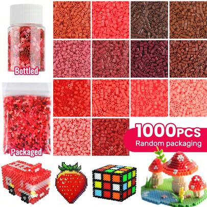 1000pcs/18000pcs - 2.6mm Bagged/Bottled Fuse Bead Kit, Suitable For Creative DIY Daily Art Projects, Fuse Bead Pixel Mosaic, Birthday, Graduation, Back To School, Valentine's Day, Christmas Party Birthday Gift, Multi-Color 2.6mm Fuse Bead Refill Kit