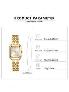 1 件女士手表组合时尚经典五圈手链手表方形女士时尚手表，适合日常佩戴和送礼，