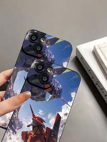 Funda para móvil Neon Mecha Battle compatible con teléfonos ,  17,  16 Pro Max,  15 Pro Max,  13 y  12. Diseñada con llamativos diseños de mechas para fans del anime y la ciencia ficción. Fabricada en TPU para una protección resistente a golpes y caídas. Un regalo perfecto para familiares, amigos, seres queridos, parejas y Navidad. - Negro - Ver 7