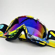 1 Pair Motorcycle Goggles, Ski & Snowboard Goggles, Windproof Glasses, Outdoor Sports Cycling Goggles, Snowmobile Electric Bicycle Off-Road Sports Goggles, Ski Goggles, All-Terrain Vehicle Windproof Outdoor Goggles - Multicolor - View 4
