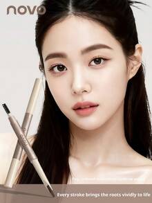NOVO Waterproof & Sweat-Proof Eyebrow Pencil, Natural & Long-Lasting, Smooth Application To Define Brows, Suitable For Daily, Party, Holiday Makeup In Autumn/Winter - 04# Gray Brown - View 3