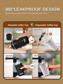 1pc Customized Black/White Stainless Steel Vacuum Insulated Tumbler, 510ml Stainless Steel Double Wall Coffee Cup, Leak-Proof Travel Mug With Non-Slip Grip, Reusable Beverage Bottle For Home, Outdoor, Commute, School, Office, Personalized Gift For Christmas, Valentine's Day, Birthday, Anniversary,Chic Design - Black/white - View 9