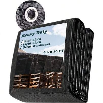 Black Poly Tarp 3 X 4 M Heavy Duty Waterproof Tarpaulin 14 Mil Durable Black Cover Sheet With Grommets For Outdoor Truck Cargo Pool Storage Shed Frame Emergency Roof HayPile