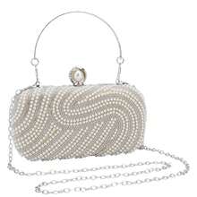 Gets Womens Pearl Clutch Purse Beaded Evening Handbag With Chain Bridal Wedding Party Bag Luxury Elegant Small Bag Formal Occasion Accessories Fashionable Chic Design - Màu be - Xem 7