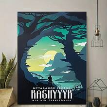 1 tấm áp phích vải bạt, áp phích du lịch Kashyyyk – Nghệ thuật treo tường cổ điển – Áp phích khoa học viễn tưởng Homeworld của Wookiee, nghệ thuật treo tường phòng khách, trang trí tường phòng ngủ, trang trí nhà cửa, không khung - Nhiều màu - Xem 5