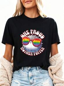 One Proud Mother Puffer Fish LGBTQ Rainbow Pride Flag T-Shirt006 - Black - View 2