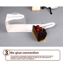 Compra 5 cajas, obtén 5 cucharas gratis. Cajas de hornear de papel con ventana de visualización transparente - Cajas de regalo de cartón adecuadas para cupcakes y muffins - Cajas de regalo rectangulares con patrón de camello. - Multicolor - Ver 3