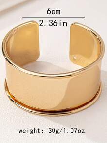 1pc Women's Adjustable Floral Cuff Bracelet, Fashion Creative Exaggerated Open Bangle, Suitable For Daily Wear - Golden Yellow Rolled Edges - View 6