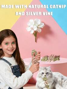 Natural Cat Teeth Cleaning Toy, Caring For Cat Dental Health, Natural Fish Bone Cat Teeth Cleaning Toy, Interactive Kitten Teething Toy, Pet Cat Chew Stick Toy, Cleaning Cat Teeth, Indoor Cat Interactive Toy - Multicolor - View 4