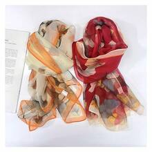 Pokeedioty Scarfs For Women Lightweight Fashion Scarves Elegant Floral Pattern Sheer Scarfs Sunscreen Shawls Wraps - Multicolor 1231 - View 4