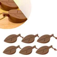 Lumbor37 Tope de Puerta 6 PiezasCuña De Goma Cuña de Goma de Hoja Seguros Cuñas de Puerta Marrón - Marrn oscuro - Ver 1