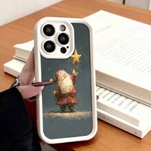 Funda de Teléfono Santa Claus Sosteniendo Estrella Diseño Navideño Para iPhone 14 13 12 11 Pro Max Y  Galaxy S23 S22 S21 Plus Funda de Protección para Teléfono Regalo de Pareja para Novio Novia Presente de Vacaciones - Burdeos - Ver 4