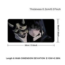 1pc Japanese Oni Mask Girl Control Mousepad XXL Mouse Pad Electronic Sports Keyboard Pads Gaming Setup Accessories Mouse Mat - Black - View 11