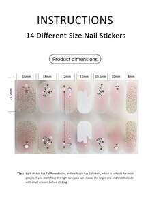 Bộ 1 tờ sticker dán móng tay, sticker trang trí móng tay mùa hè, sticker tự dính, chống thấm nước và bền lâu, sticker gel móng tay thời trang, tự làm móng. - Hồng - Xem 4