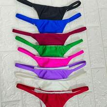 Women's Bikini Bottom, Thong Style, Premium Satin Finish. - Hot Pink - View 3
