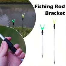 12pcs Fishing Rod Holder Set, 6pcs Rod Holders + 6pcs Alarm Bells, Adjustable Telescopic Ground Fishing Rod Holder Kit, Fishing Accessories, Outdoor Fishing Essentials - Multicolor - View 8