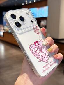 1pc Cupid Themed Unique Transparent Soft Silicone Protective Phone Case Compatible With IPhone 17 Pro Max, 16 Pro, 15, 14, 13, 12, 11 - Clear - View 3