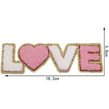 1PC Love Luck Chenille Patch Sew Iron On Applique Repair Patch Embroidery DIY Crafts Towel Stickers For Clothing Jacket Jeans - Multicolor - View 5