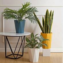 3/2/1 Pcs Geometric Trash Can, Kitchen Garbage Bin, Octagonal, Plastic Material, Brushed Surface, Open-Mouth Design, No Power Required, Suitable For Home, Office, Kitchen, Bathroom Storage, Bathroom Garbage Organization - Multicolor - View 3