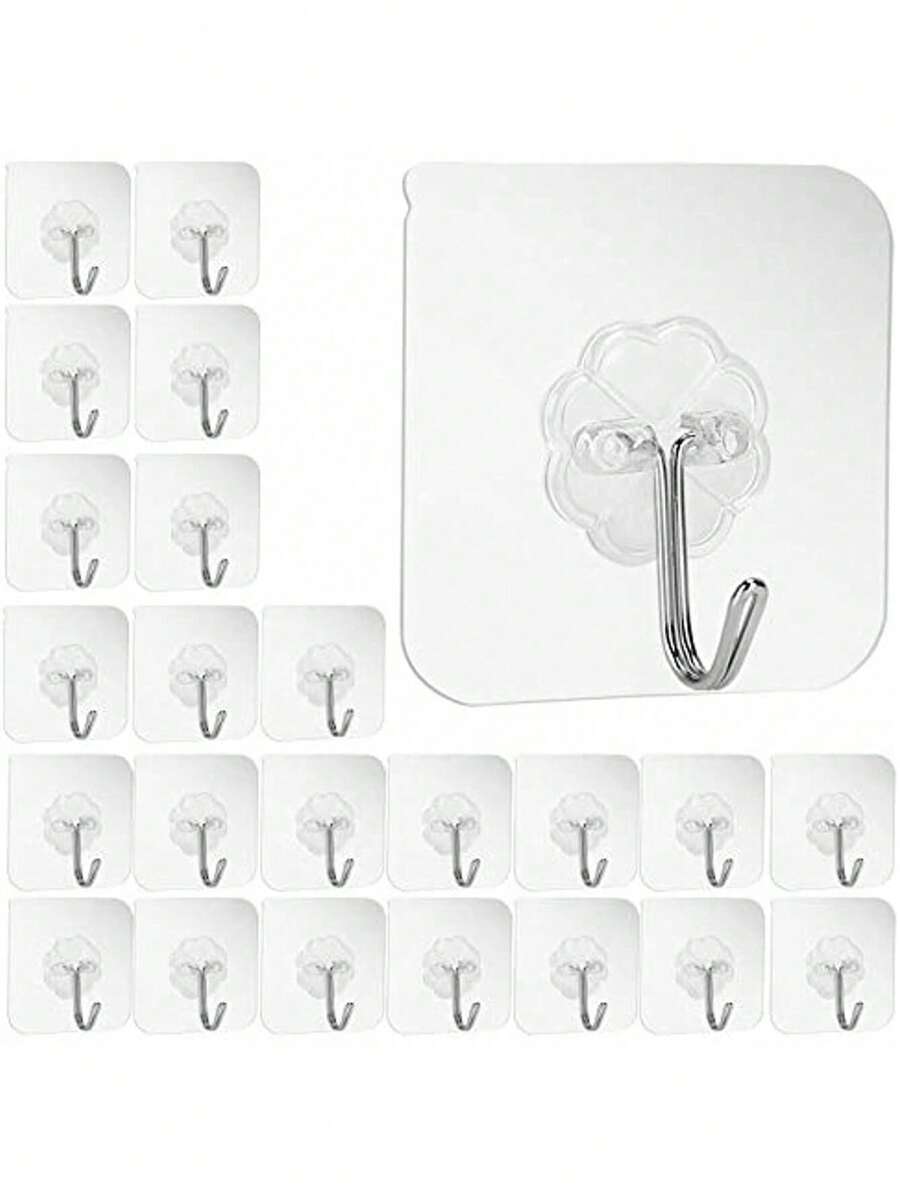 12-36 قطعة من خطافات الحائط الشفافة القوية بدون مسامير، مقاومة للماء والزيت، خطافات تخزين متعددة الأغراض، مناسبة للحمام والمطبخ وغيرها، يمكن تعليق المناشف والأكواب والمغارف والأواني والفتاحات والمقصات وغيرها. تخزين سهل. ملصق قابل للإزالة، مناسب للسكن الجامعي والشقق والمنازل المتنقلة وغرف الغسيل والمداخل وديكورات العطلات، هدية مثالية للأصدقاء والعائلة. - متعدد الألوان - مشاهدة 1