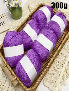 Bộ 6 sợi len đan móc 300g, 6 lớp dày vừa phải, mềm mại và thoải mái, thích hợp để đan áo len thủ công, khăn choàng, khăn quàng cổ, mũ, đồ thủ công DIY, thích hợp cho người mới bắt đầu - Nhiều màu sắc - Nhiều màu - Xem 15