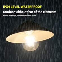 1 pieza Bombilla de luz de ambiente retro, Lámpara colgante de platillo volante, Luz esférica de camping, Luz para exteriores - Multicolor - Ver 7