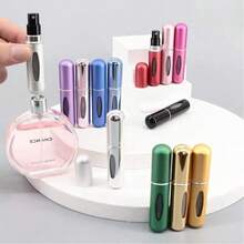 5ml Refillable Travel Perfume Atomizer Spray Bottle, Portable Bottom Filling Perfume Bottle - 玫瑰紅 1 件 - 查看 1