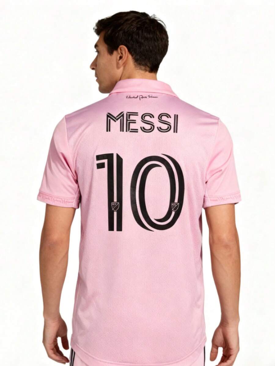 Messi's Style! Miami's No. 10 Jersey For The 23-24 Season, A Breathable And Comfortable Football Jersey. - 粉色 - 查看 1