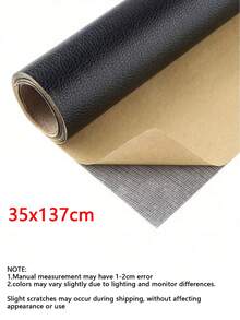Duża, samoprzylepna łatka naprawcza ze sztucznej skóry, odpowiednia do sof, foteli samochodowych, siedzeń motocyklowych, zagłówków itp. Ta duża, sztuczna skóra ma szerszy wzór i nadaje się do naprawy sof, krzeseł, samochodów, motocykli, mebli, zagłówków i innych. - Czarne - Zobacz 16
