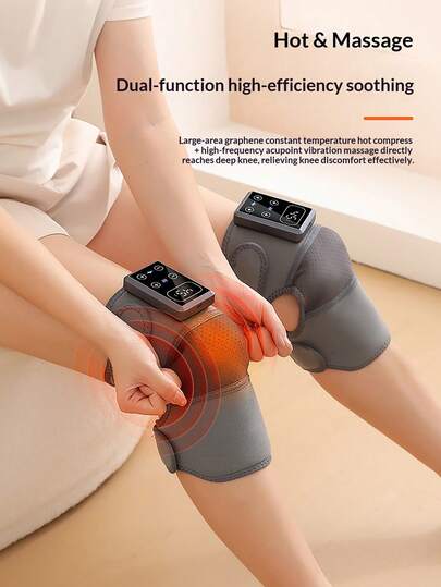 Heated Massage Vibrating Knee Brace, Warm Knee Massager With Heating, Rechargeable, For Joint Pain Relief, Arthritis, Elderly Leg Warmth