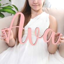 1/3pcs Customized Wooden Name Plate, Personalized Room Decor, Horizontal, No Feather, Customized Design, Indoor/Outdoor/Garden/Yard/Company Party Waterproof Wooden Name Tag, Wedding Gift, Bridal Shower Sign, Party Decoration, Traditional Style, Wall Mounted - Multicolor - View 25