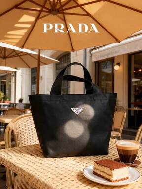 Prada ハンドバッグ、キャンバスバッグ、弁当バッグ、収納バッグ、通勤バッグ、学生や仕事で使えます